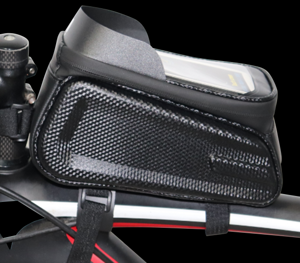 Front Tube Bag - Ebike / Bicycle Front Frame Bag & Waterproof Touchscreen Smartphone Holder, Universal Mount, Black