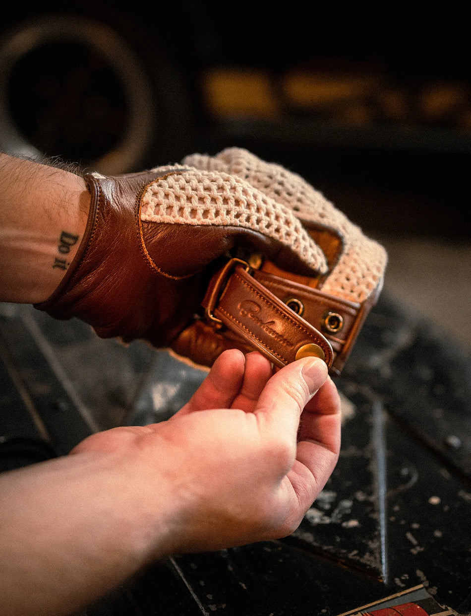 Beachman Knit Leather Riding Gloves