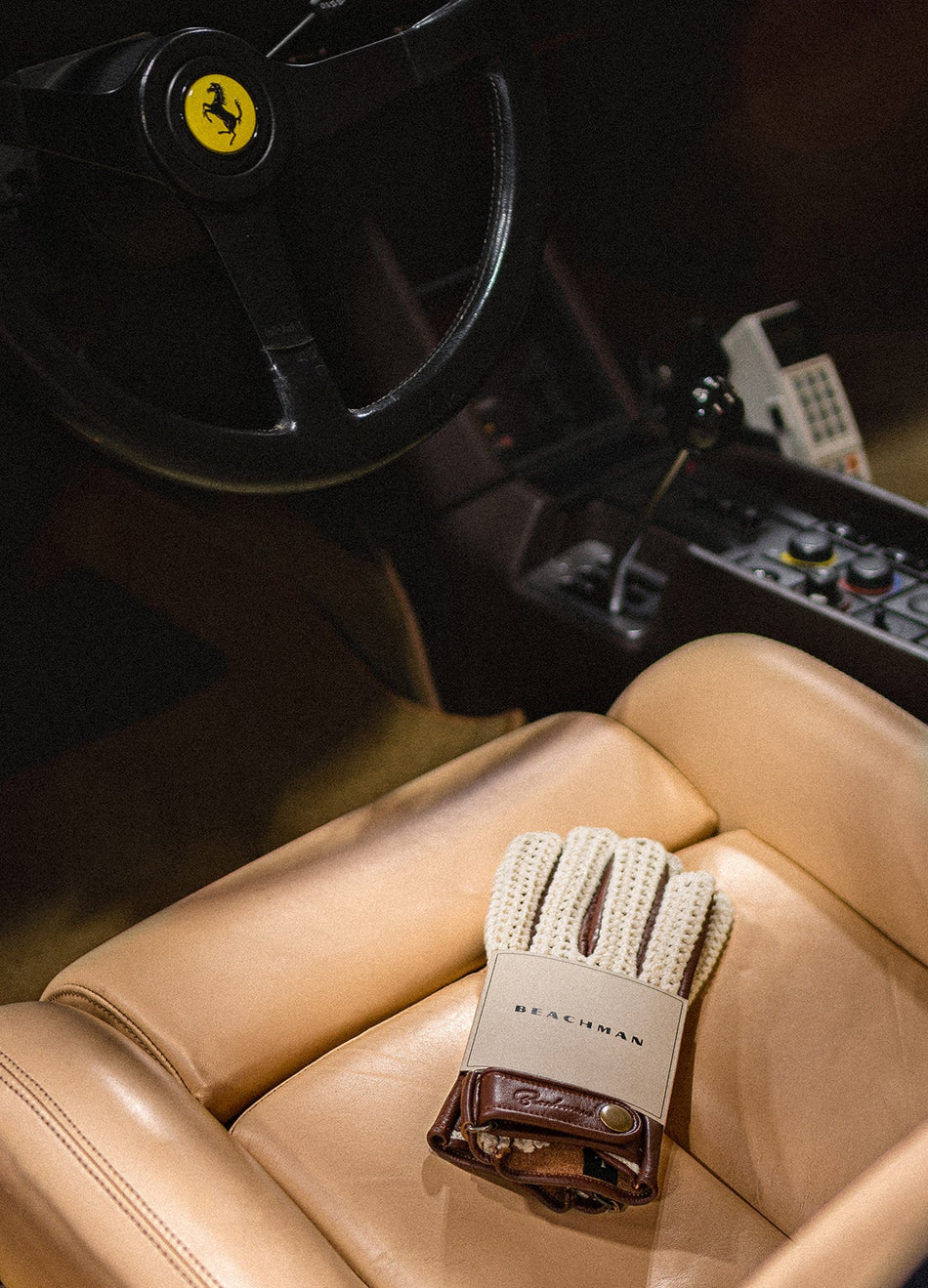Beachman Knit Leather Riding Gloves