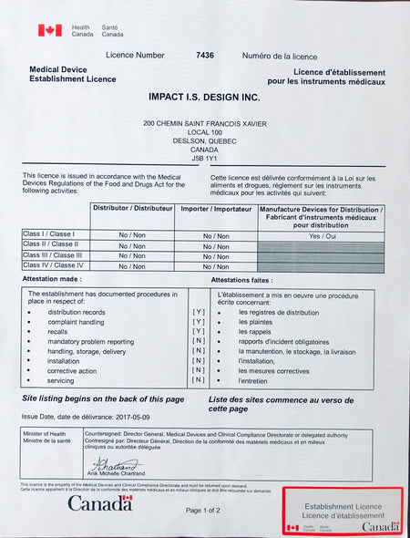 Health Canada medical device license