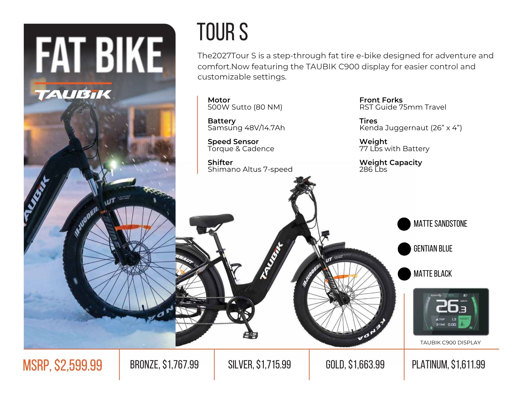 COMING SOON - 2027 Taubik Tour S | Electric Bicycle