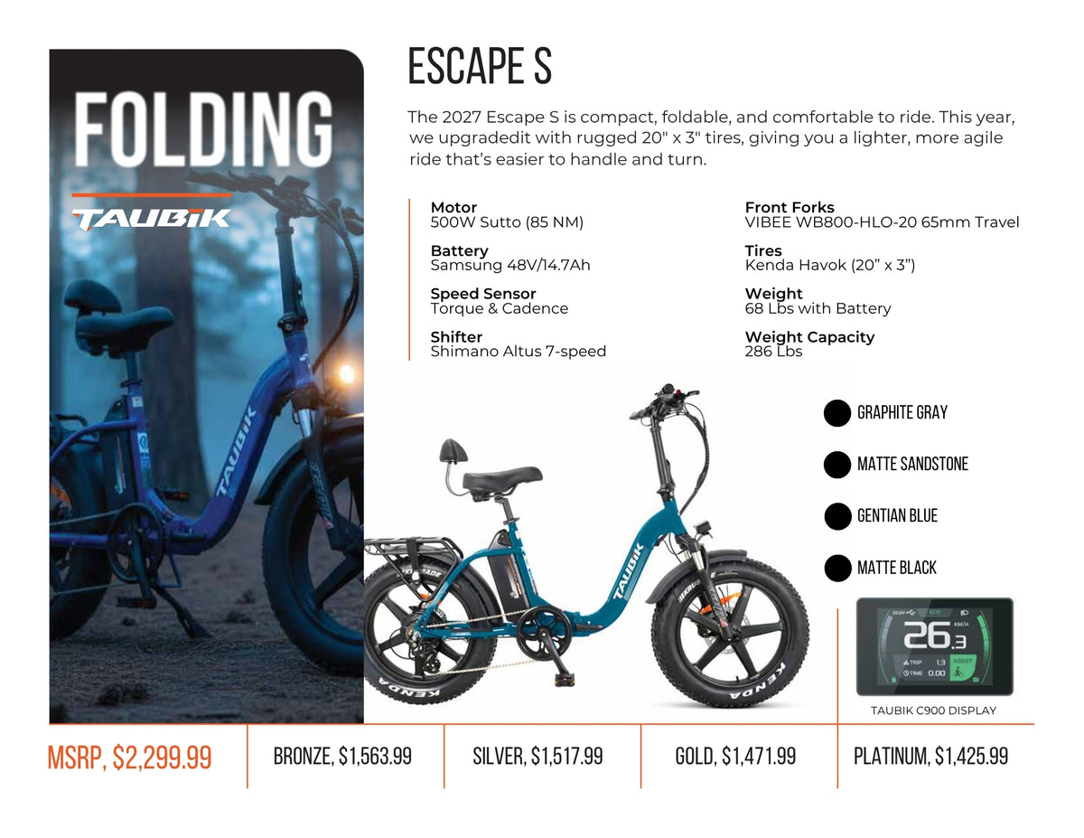 COMING SOON - 2027 Taubik Escape S | Electric Bicycle