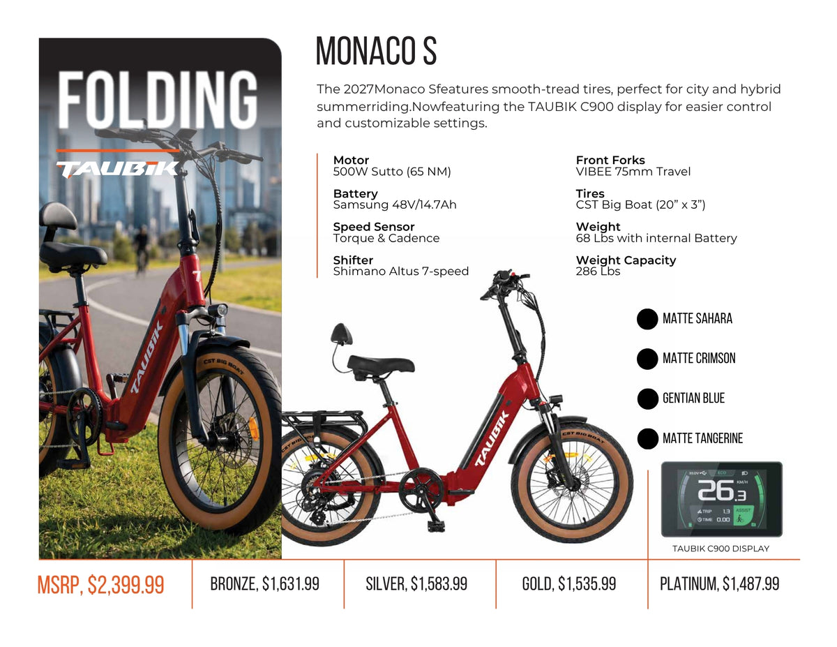 COMING SOON - 2027 Taubik Monaco S | Electric Bicycle