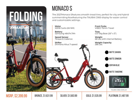 COMING SOON - 2027 Taubik Monaco S | Electric Bicycle