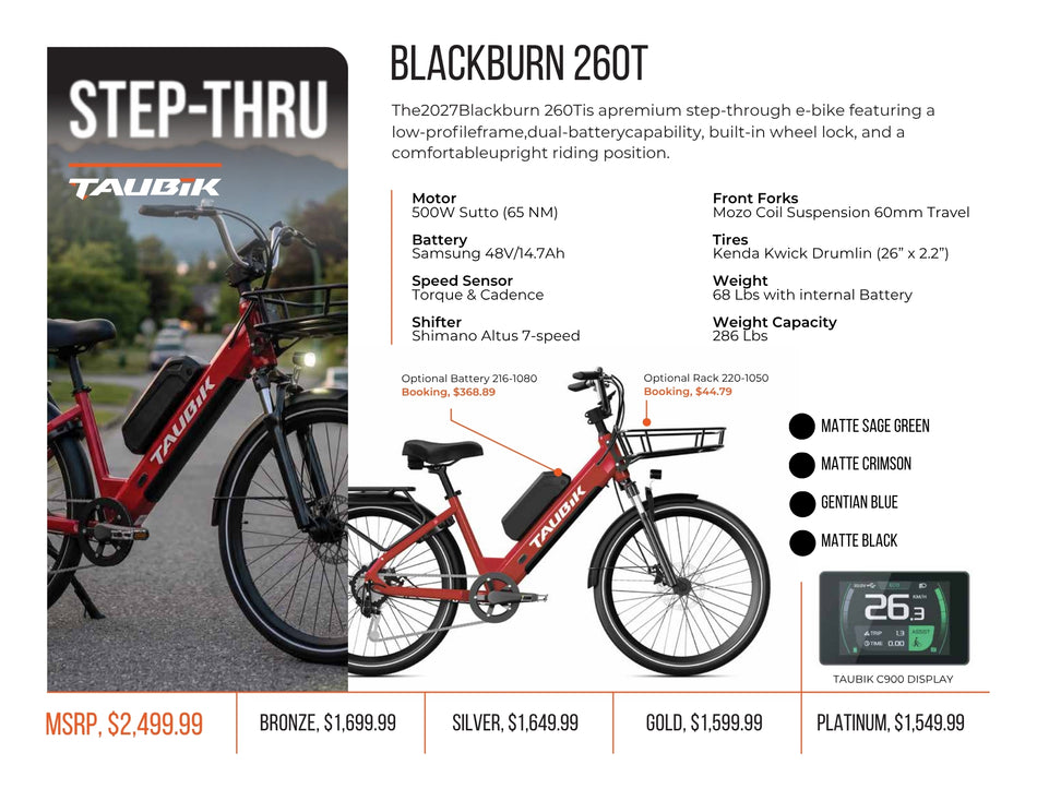 COMING SOON - 2027 Taubik Blackburn 260T | Electric Bicycle