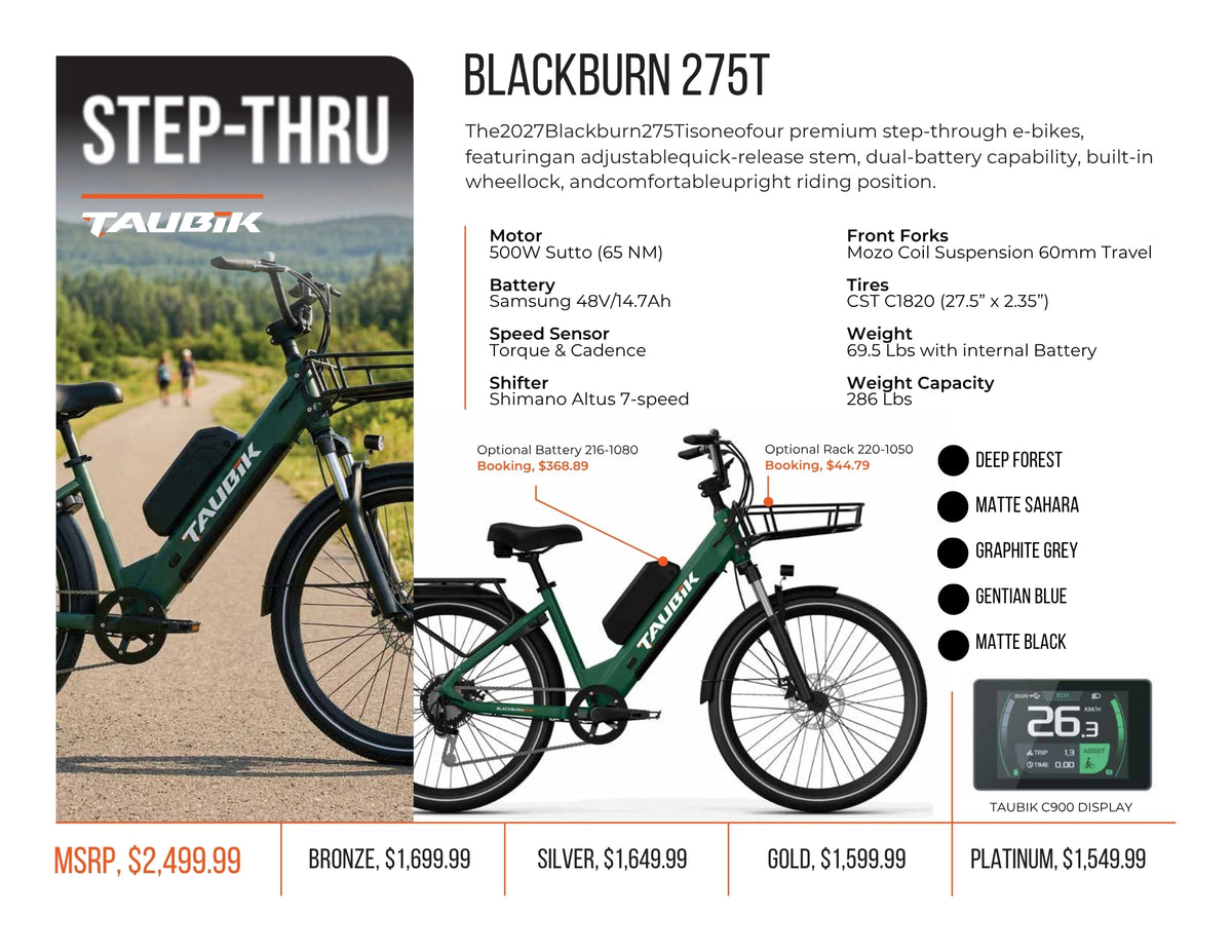 COMING SOON - 2027 Taubik Blackburn 275T | Electric Bicycle