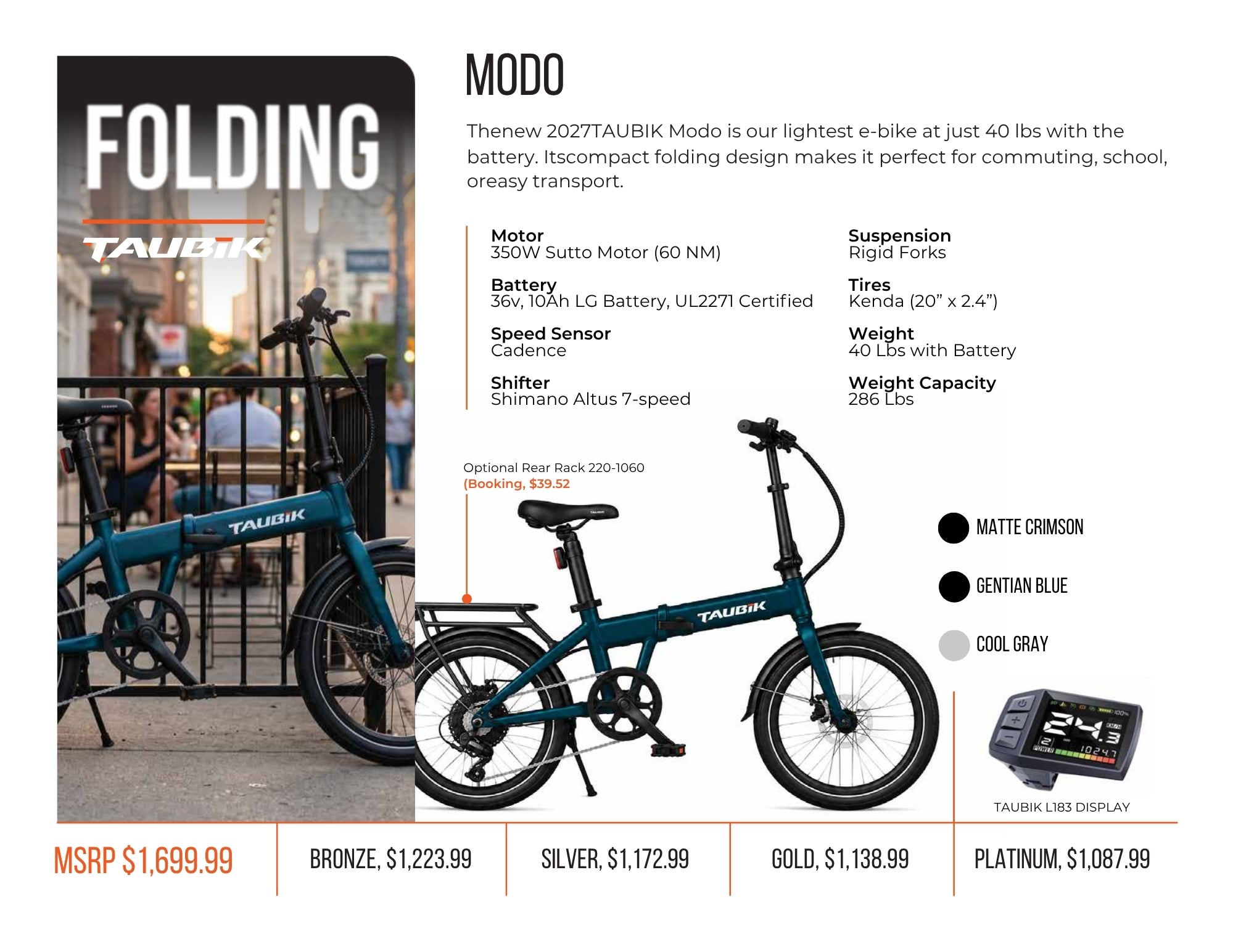 COMING SOON - 2027 Taubik MODO | Folding Electric Bicycle