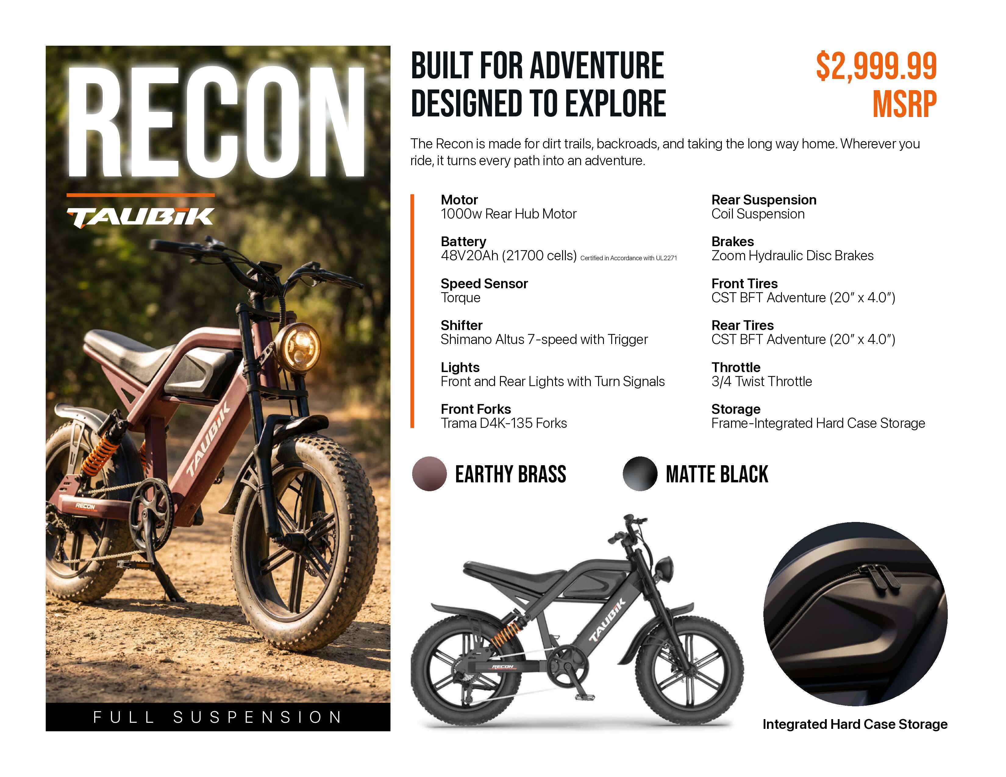 2026 Taubik Recon Electric Bicycle