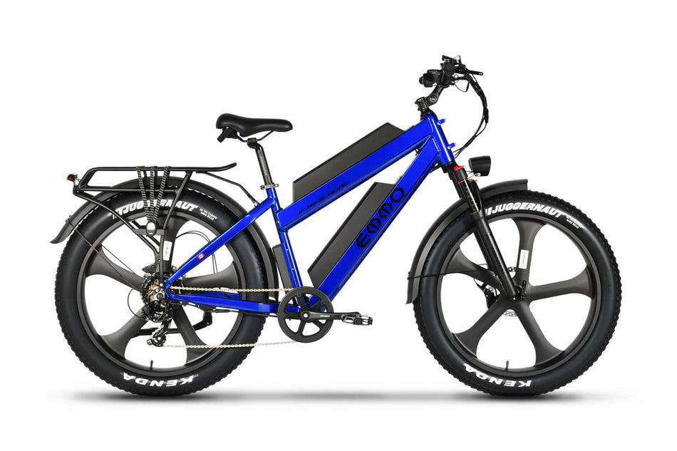Emmo E-Wild Dual - Premium All Terrain Fat Tire Ebike - Champagne White/Sapphire Blue