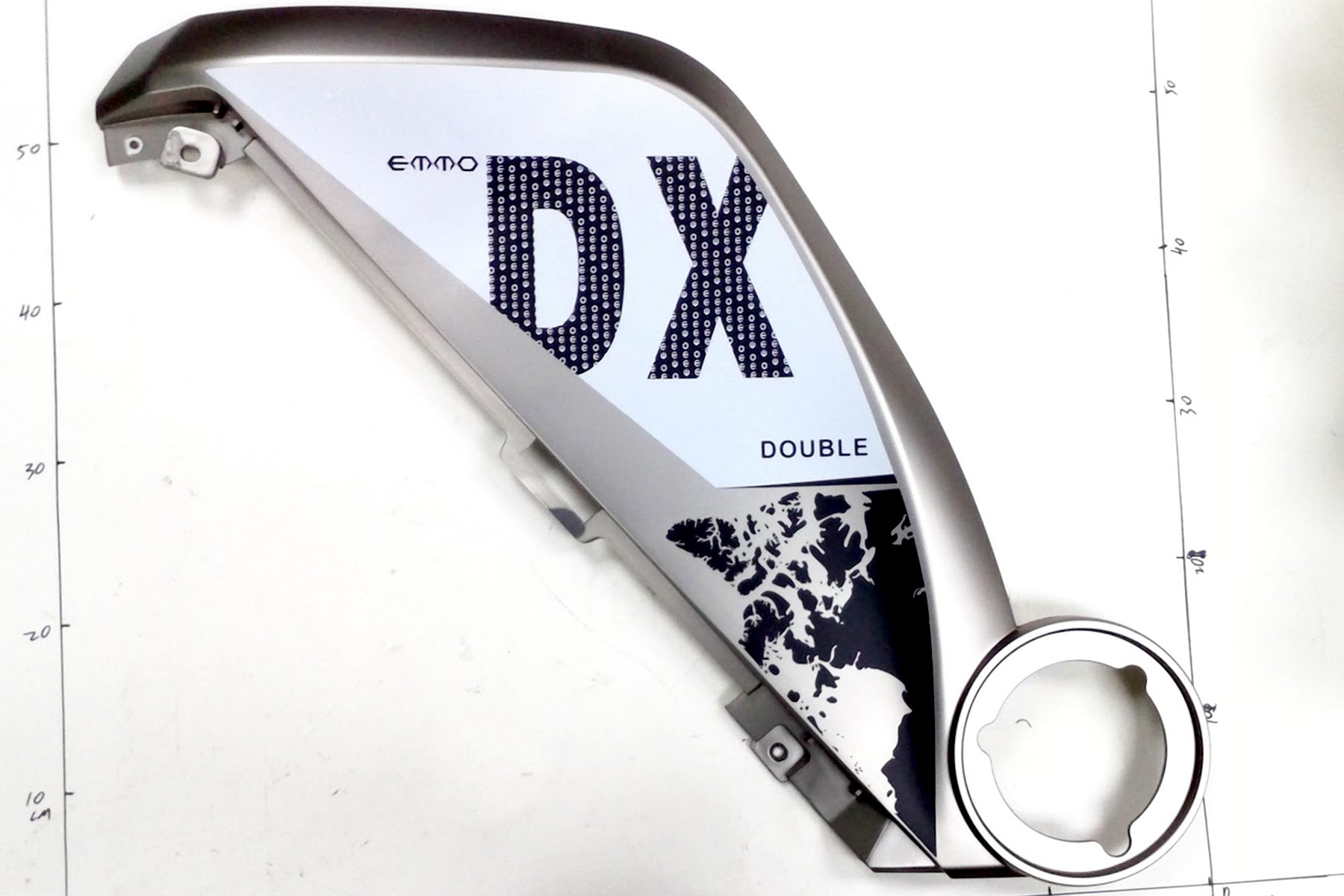 Emmo DX - Big Left Side Panel - Grey/Red/Green