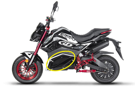 Emmo Gandan - Shiny Black Panel over Lower Battery Panel - Blue/Red/Black