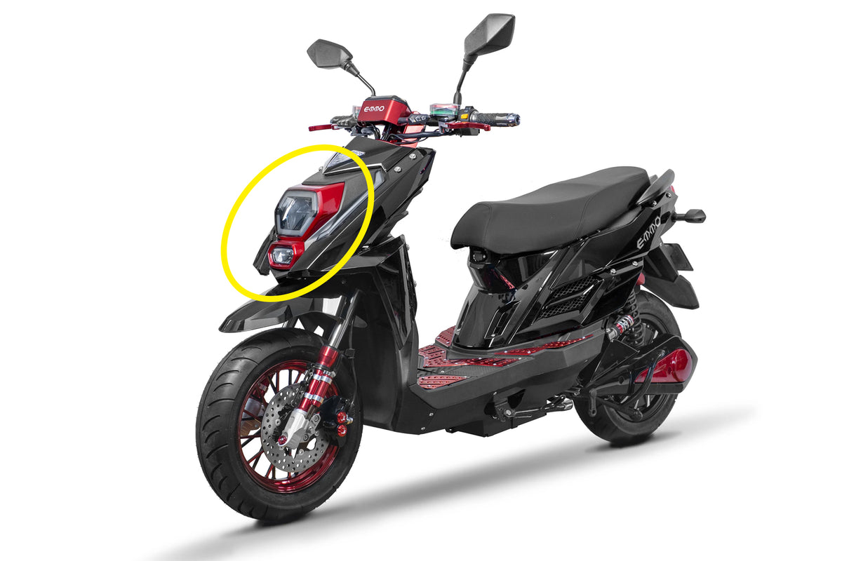 Emmo Koogo - Panel around Headlight Assembly - Red/Black/Matt Red