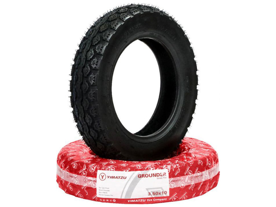 Tubeless Tire - Yimatzu Grounder, 3.50-10 - 10x3.5, 4 Ply, Scooter - 40S1035Y