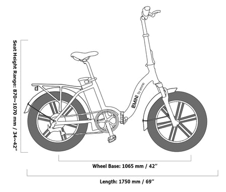 Emmo E-Mini Pro Ebike Electric Bicycle 20" Fat Tire Step Thru Style